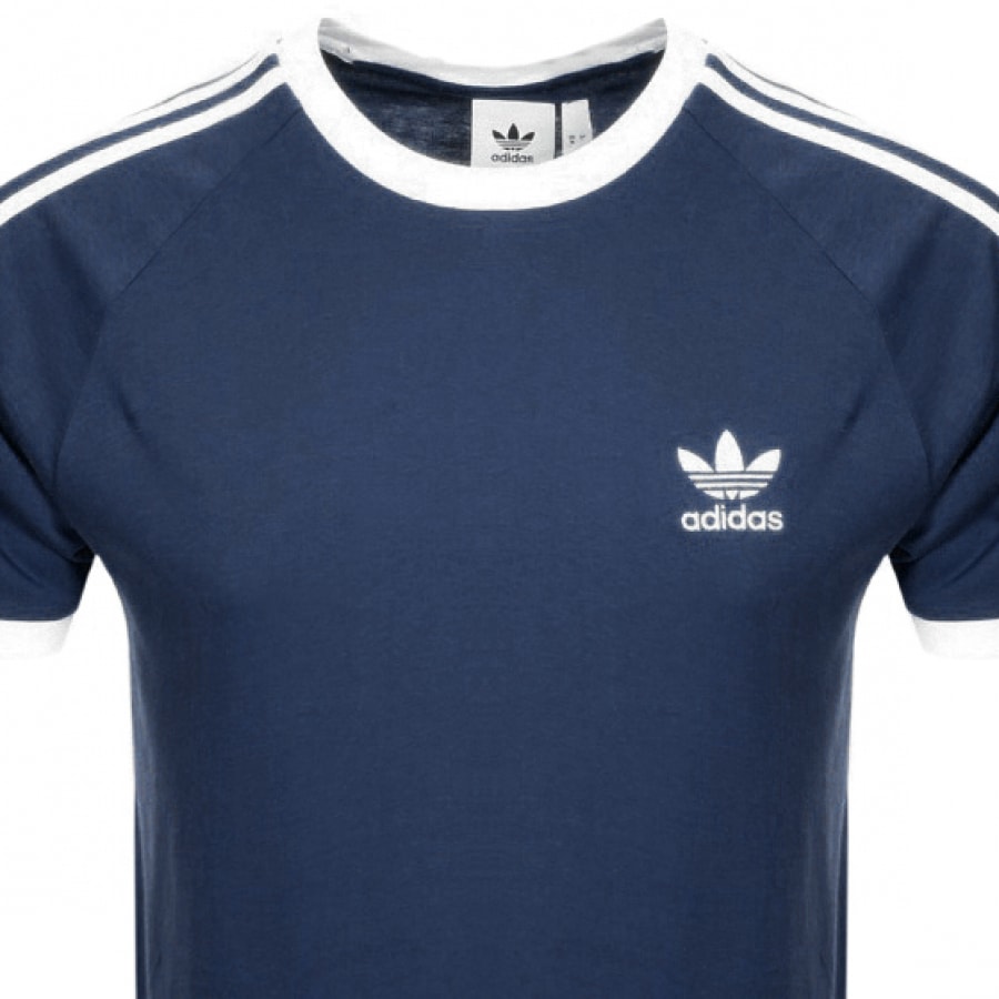 Alternative Image for ProductAdidas Originals 3 Stripe T Shirt Blue2